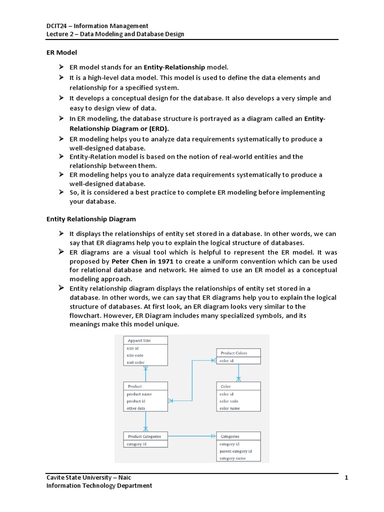 Lec 2 Data Modeling and Database Design | PDF | Relational Database ...
