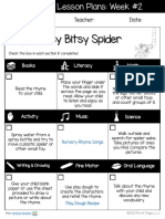 Day 5: Itsy Bitsy Spider: Date: Teacher: Child's Name