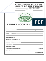 Tender / Contract Form: Government of The Punjab