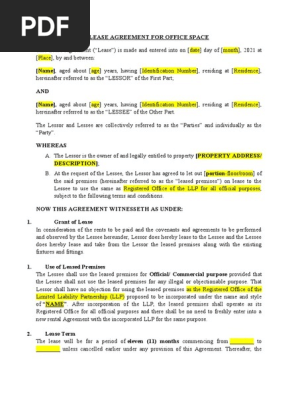 Lease Agreement for Office Space