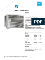 Danby Dac100eb2gdb Specification Sheet