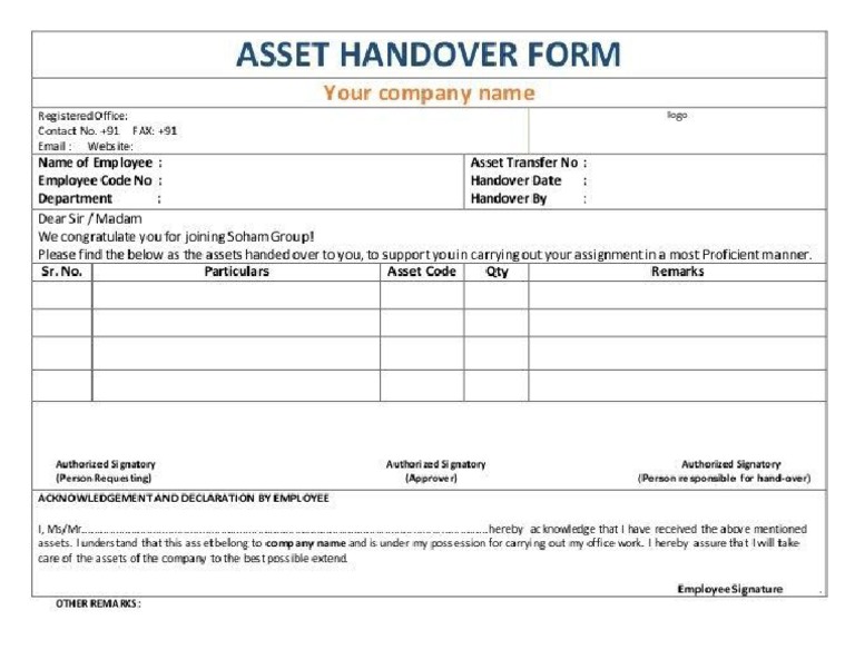 11+ Free Handover Report Templates - Word Excel PDF Formats | PDF