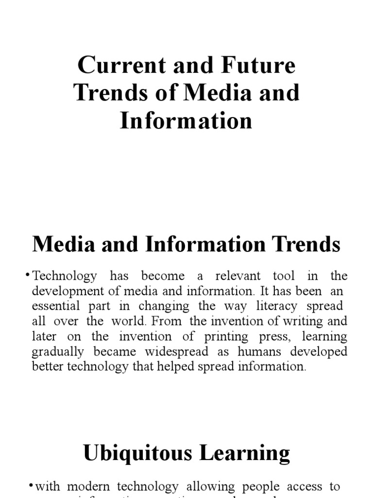 Trends in Media and Information | PDF | Educational Technology ...