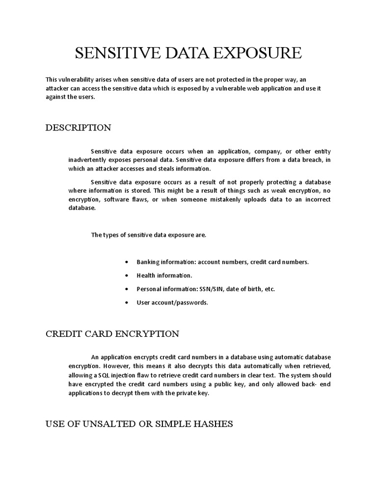 Mitigating Sensitive Data Exposure Risks | PDF | Password | Encryption