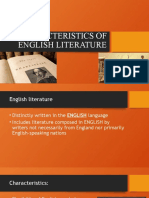 Characteristics of English Literature