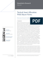 Tactical Asset Allocation With Macro Views:: Quantitative Research