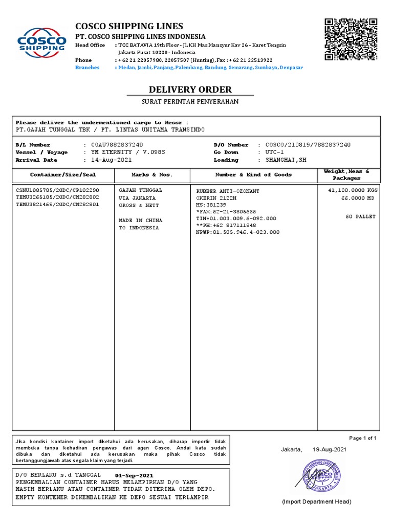 Cosco Shipping Lines: Original | PDF | Consumer Goods | Supply Chain ...