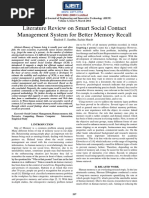 Literature Review On Smart Social Contact Management System For Better Memory Recall