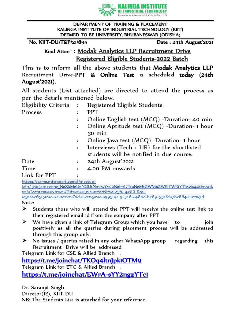 Modak Analytics Recruitment Drive 2021 | PDF | Computing | Vocational ...