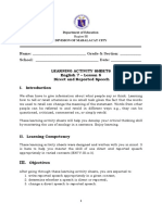 English7 Q1 Wk6 Direct and Reported Speech