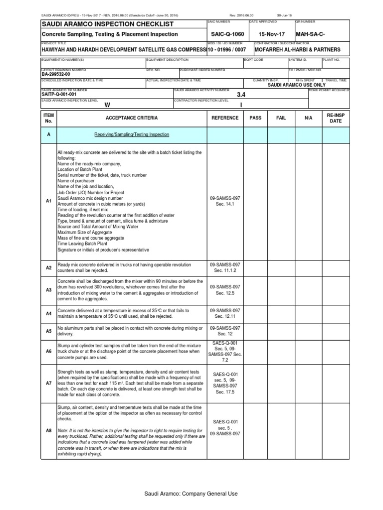 saudi-aramco-inspection-checklist-concrete-sampling-testing