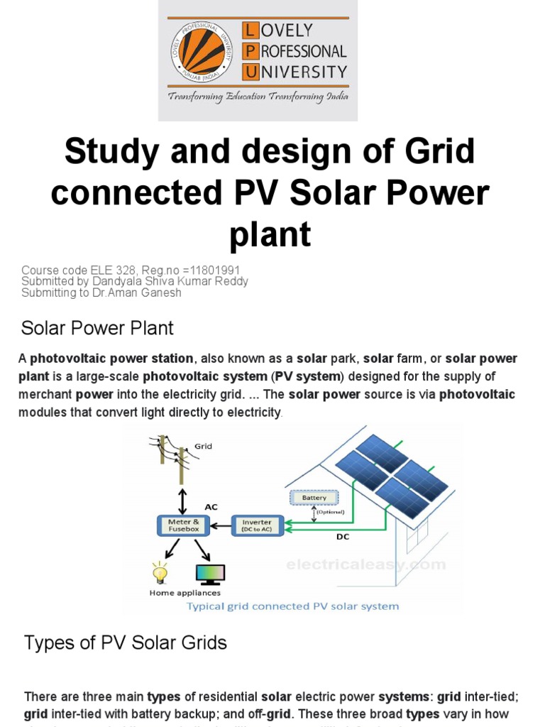 Grid Connected PV Solar Power Plant Design | PDF | Photovoltaic System ...