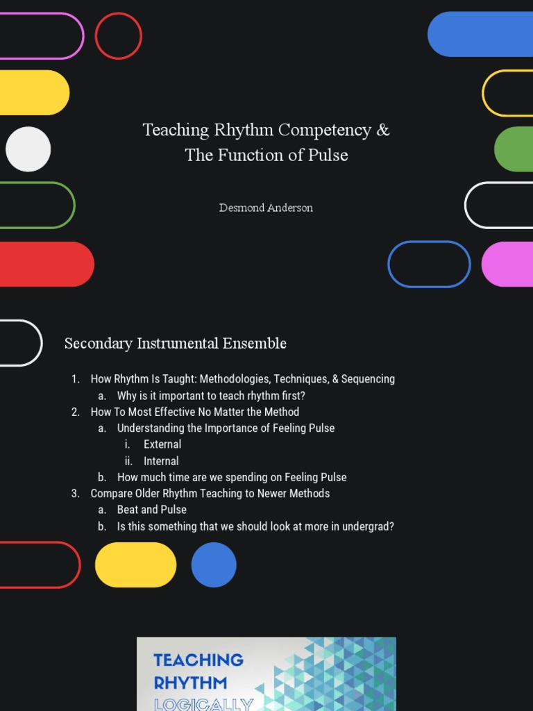 Teaching Rhythm Competency Strategies | PDF | Rhythm | Performing Arts