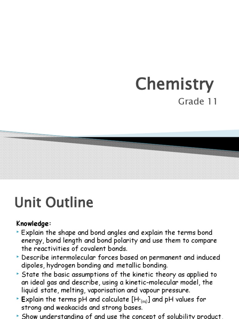 Chemistry: Grade 11 | PDF | Chemical Bond | Atomic Orbital