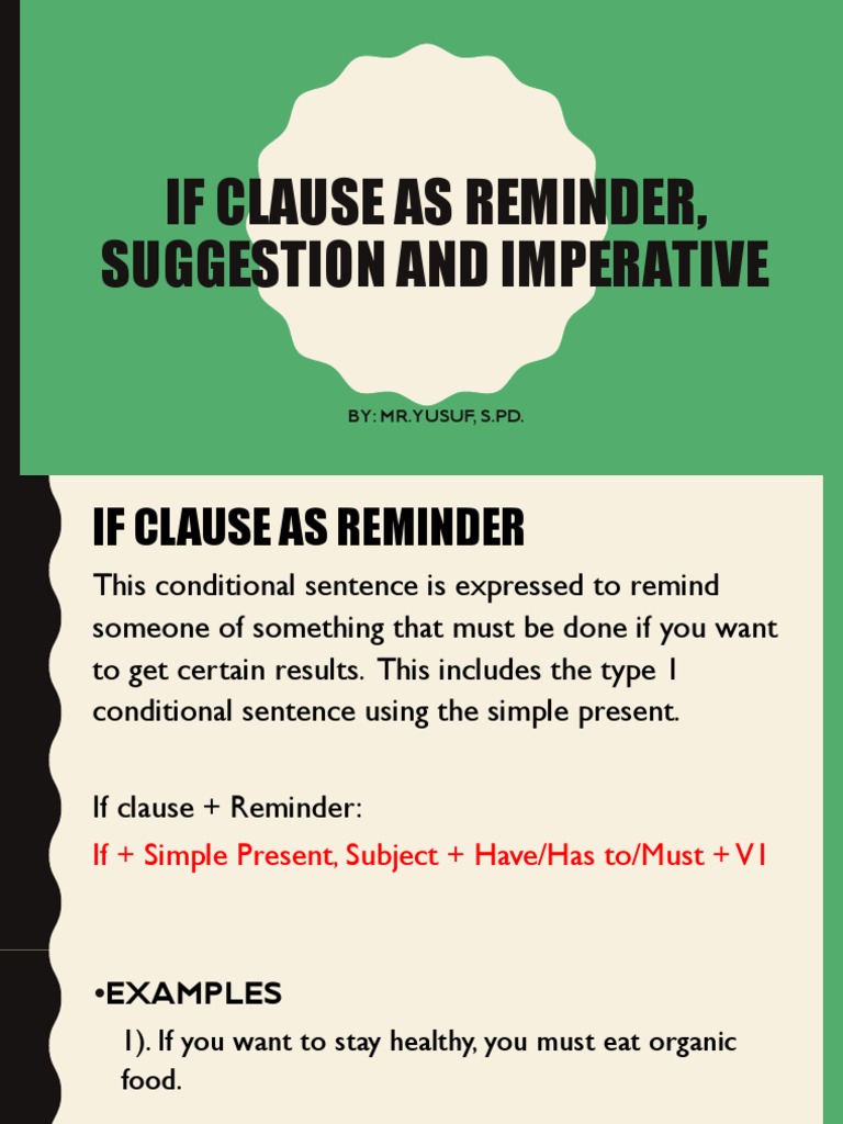 If Clause As Reminder | PDF