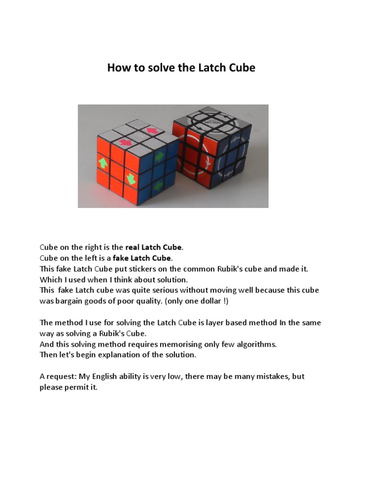 Solving the Latch Cube Explained | PDF | Teaching Mathematics
