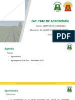 Facultad de Agronomía: Curso: Economía Agrícola Docente: Dr. Lucio Astocaza Perez