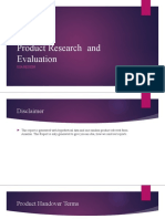 Product Research and Evaluation: Usa Region