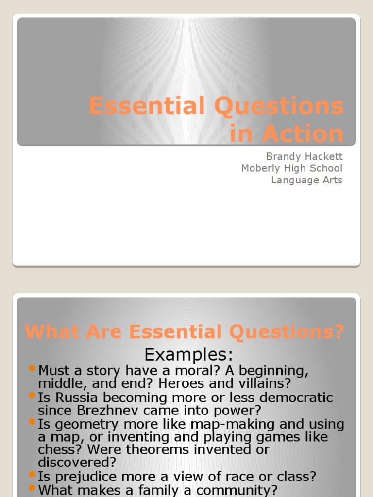 Essential Questions for Educators | PDF | Theory | Curriculum