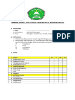 Lembar Angket Mutu Lulusan Mi Al Huda Rejowinangun