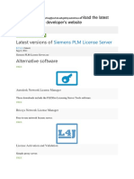 Latest Versions Of: Siemens PLM License Server