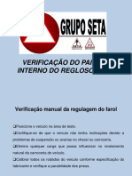 Verificação manual da regulagem do farol usando regloscópio