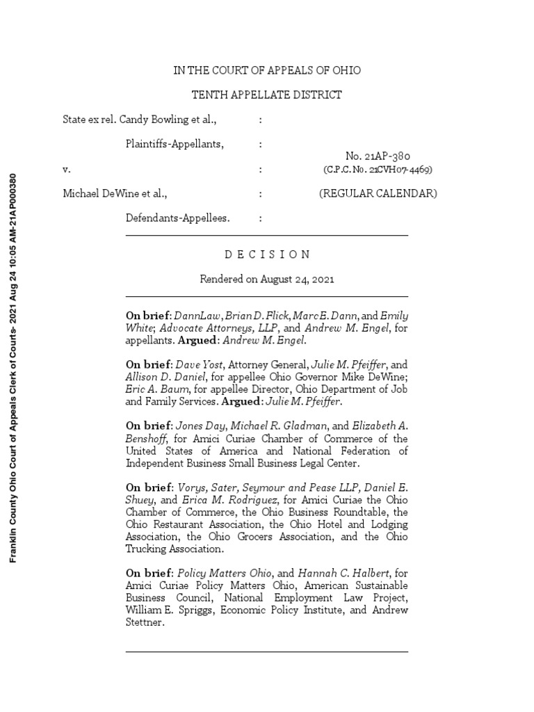 10th District Court of Appeals Ruling On 300 Weekly Federal