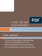 Case: Blake Electronics: Decision Analysis