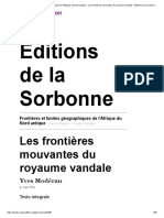 Éditions de La Sorbonne: Les Frontières Mouvantes Du Royaume Vandale