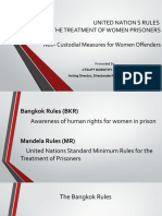 United Nation S Rules For The Treatment of Women Prisoners Non-Custodial Measures For Women Offenders