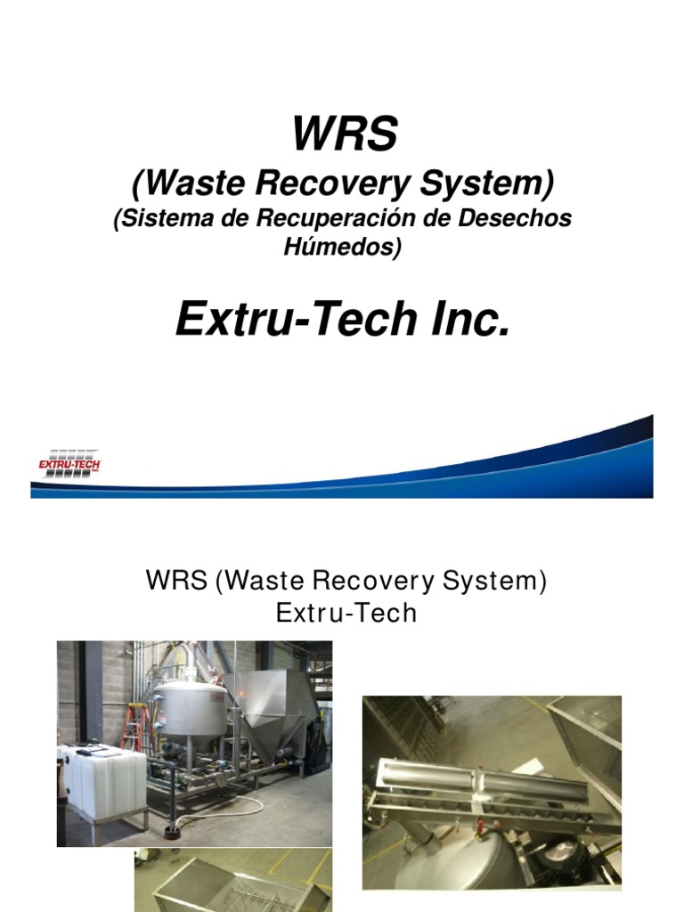 Extru-Tech - WRS (Recuperador de Desechos Húmedos) | PDF | Extrusión | Agua
