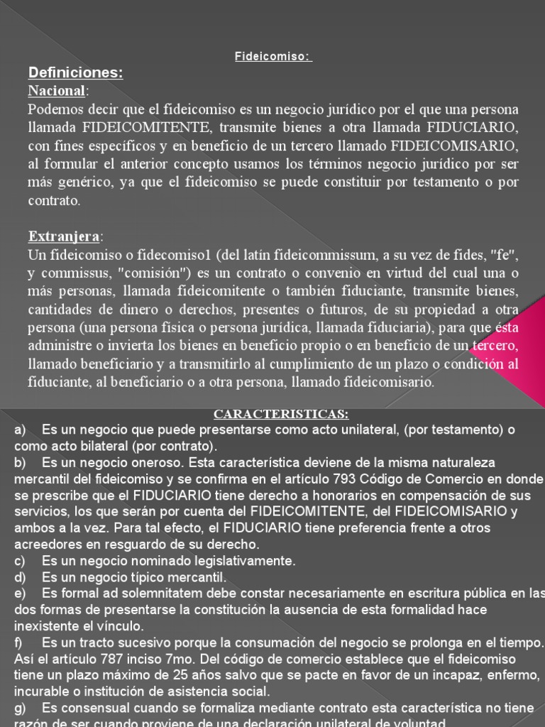 Contrato de Fideicomiso: Definición y Claves | PDF | Ley de fideicomiso ...