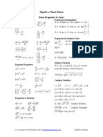 Algebra Cheat Sheet: Basic Properties & Facts