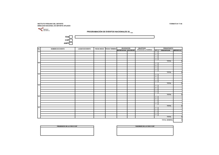 Formato F 06 | PDF