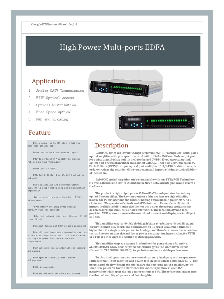 High Power Multi-Port EDFA Overview | PDF | Wavelength Division ...