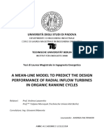 A Mean-Line Model To Predict The Design Performance of Radial Inflow Turbines in Rankine Cycles