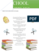 Function of The Chart: Do Movements Purpose: To Teach Vocabulary Related To School Supplies