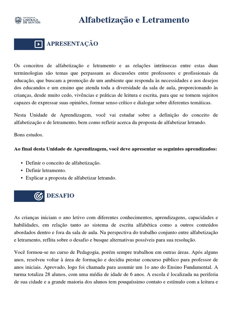 Alfabetização e Letramento na Educação Infantil | PDF | Alfabetização ...