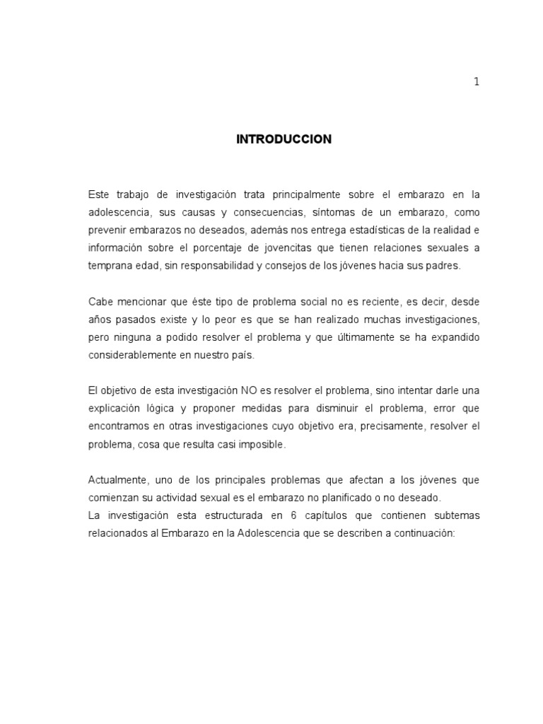 Tesis Embarazo Embarazo Adolescente Juventud