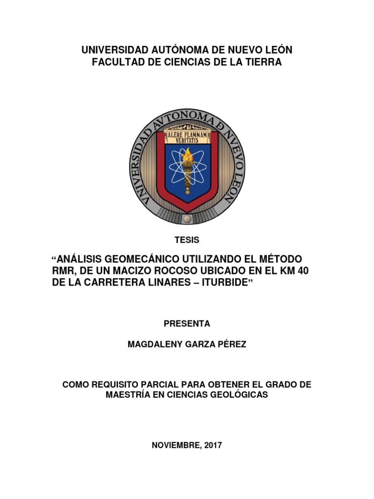 Análisis RMR de Macizo Rocoso en NL | PDF | Naturaleza | Ciencias de la ...