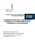 Importancia de la educación primaria y su relación con el desarrollo económico