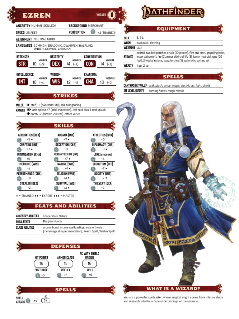 Ezren: STR DEX CON WIS INT CHA | PDF