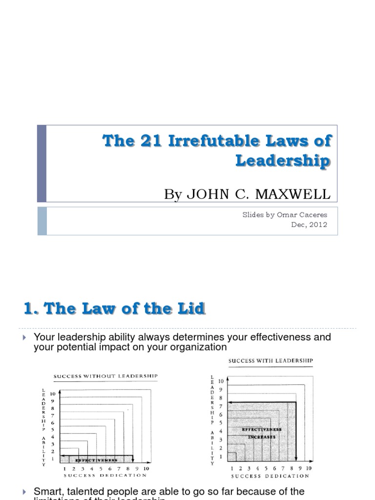 21 Irrefutable Laws of Leadership | PDF | Leadership | Cognition