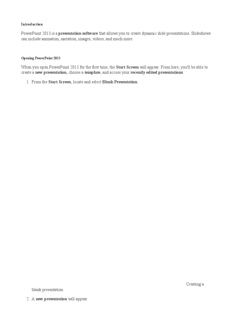 Getting Started with PowerPoint 2013 | PDF | Microsoft Power Point ...