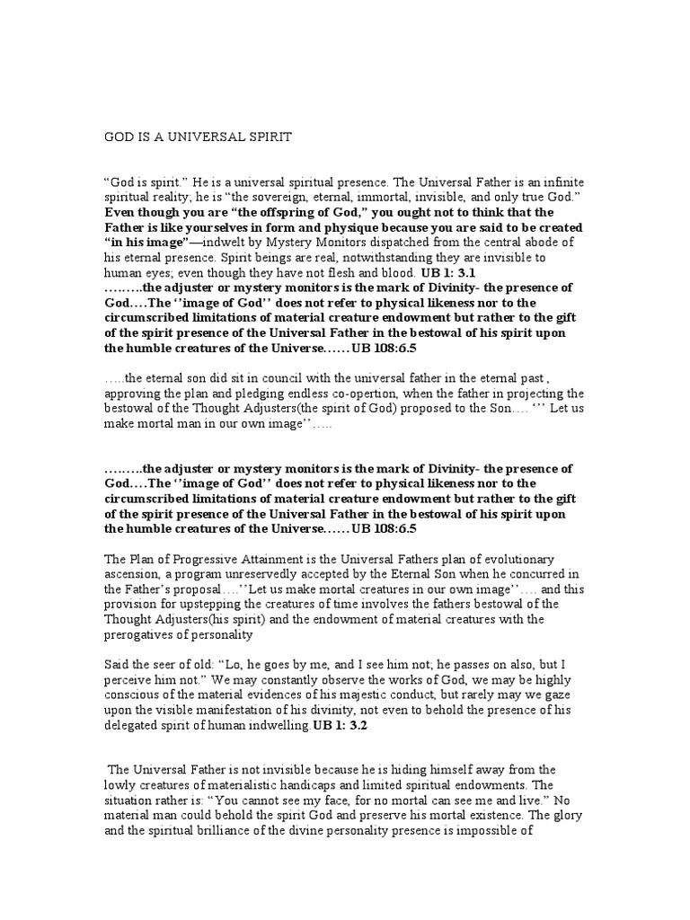 Universal Spirit and Divine Mystery | PDF | God | Heaven