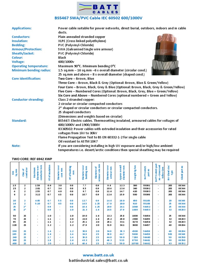 Multipolar Connectors and Cable Specs | PDF | Wire | Electrical Engineering