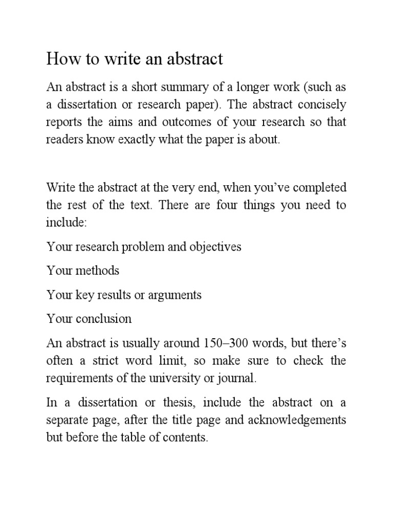 How To Write An Abstract | PDF | Thesis | Abstract (Summary)
