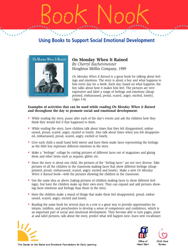 Using Books To Support Social Emotional Development: On Monday When It ...