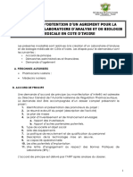 Modalites D'obtention D'une Licence de Creation Et D'exploitation D'un Laboratoire D'analyse Et de Biologie Med