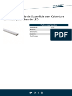 Perfil de Alumínio de Superfície Com Cobertura Contínua para Tiras de LED